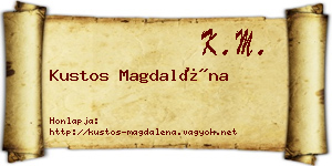 Kustos Magdaléna névjegykártya